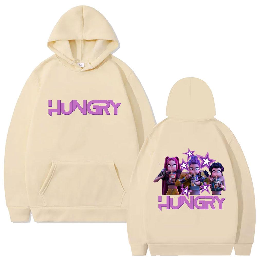 Kpop Demon Hunters Hoodie Cute Funny Rumi Mira Zoey Eat Ramen Pullover Hoodies Men Women Vintage Fashion Trend Tracksuit
