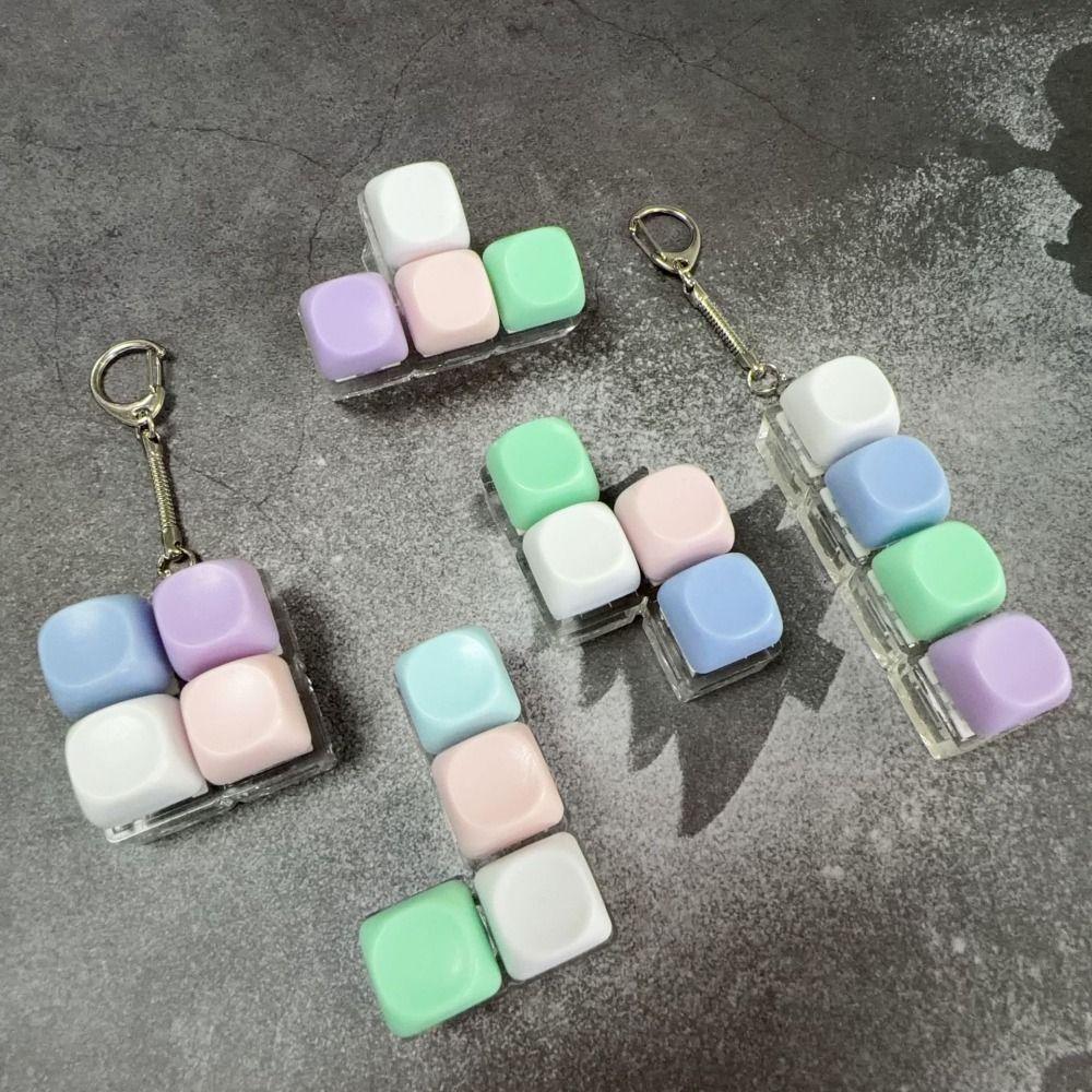 Tastenkappen Fidget Schlüsselanhänger 4 Tasten Clicker Spielzeug Anhänger Entspannende Finger Tastaturkappe für Erwachsene & Kinder