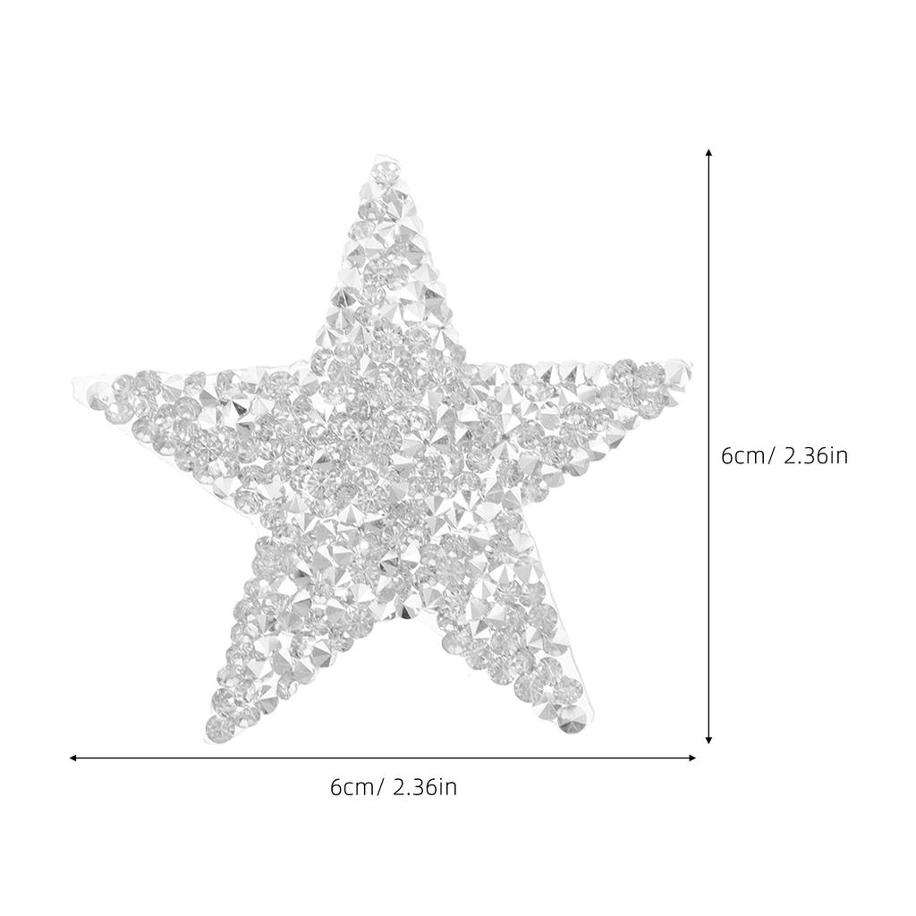6pcs Diy Star Iron-On Rhinestone Patches Sparkly Adhesive Appliques For Clothing & Party Decoration Convenient Heat Transfers