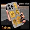 Zhiweishi Gold Foil God of Wealth Transparent Anti-Drop iPhone Case