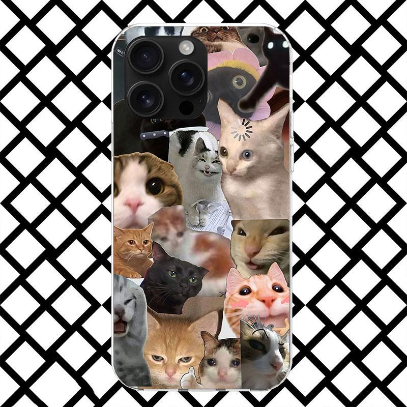 

Crying Cat Memes Phone Case for iPhone 17 Air 16 16E 15 14 Plus 13 Mini 12 11 Pro Max 7 8 + SE 2020 Soft Cover Fundas 17 Air 16 iPhone 13 Pro Max