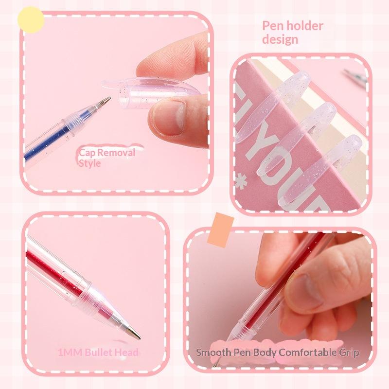 Flash Gel Pen Set Metallic Glitter Ink 1.0mm Smooth Tip 8/12/36 Colors Perfect for School Student Note Taking Writing