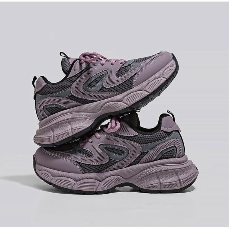 Retro för kvinnor på våren hösten trendiga mångsidiga avslappnade andningsbara sneakers damskor platåskor