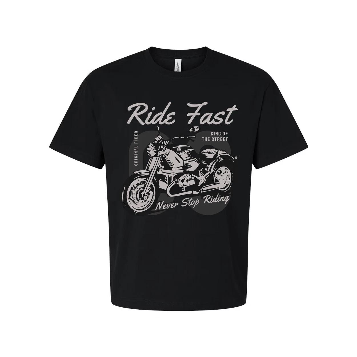 

Ride Fast Motorcycle Graphic T Shirt For Men And Women With Never Stop Riding De S