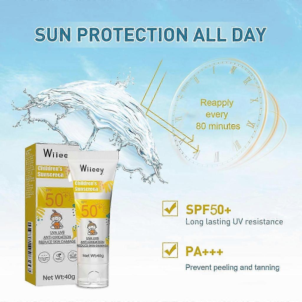 Kids UV Protective Cream - Gentle, Broad Spectrum Sunscreen with Shea Butter & Coconut Oil for Sensitive Skin, Waterproof, 40g | Full Body Sun Protect