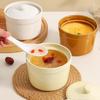 Bol à œuf cuit à la vapeur en céramique avec couvercle - Casserole à soupe double couche pour une personne
