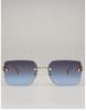 European & American Frameless Gradient Sunglasses: Trendy Large Metal Frames