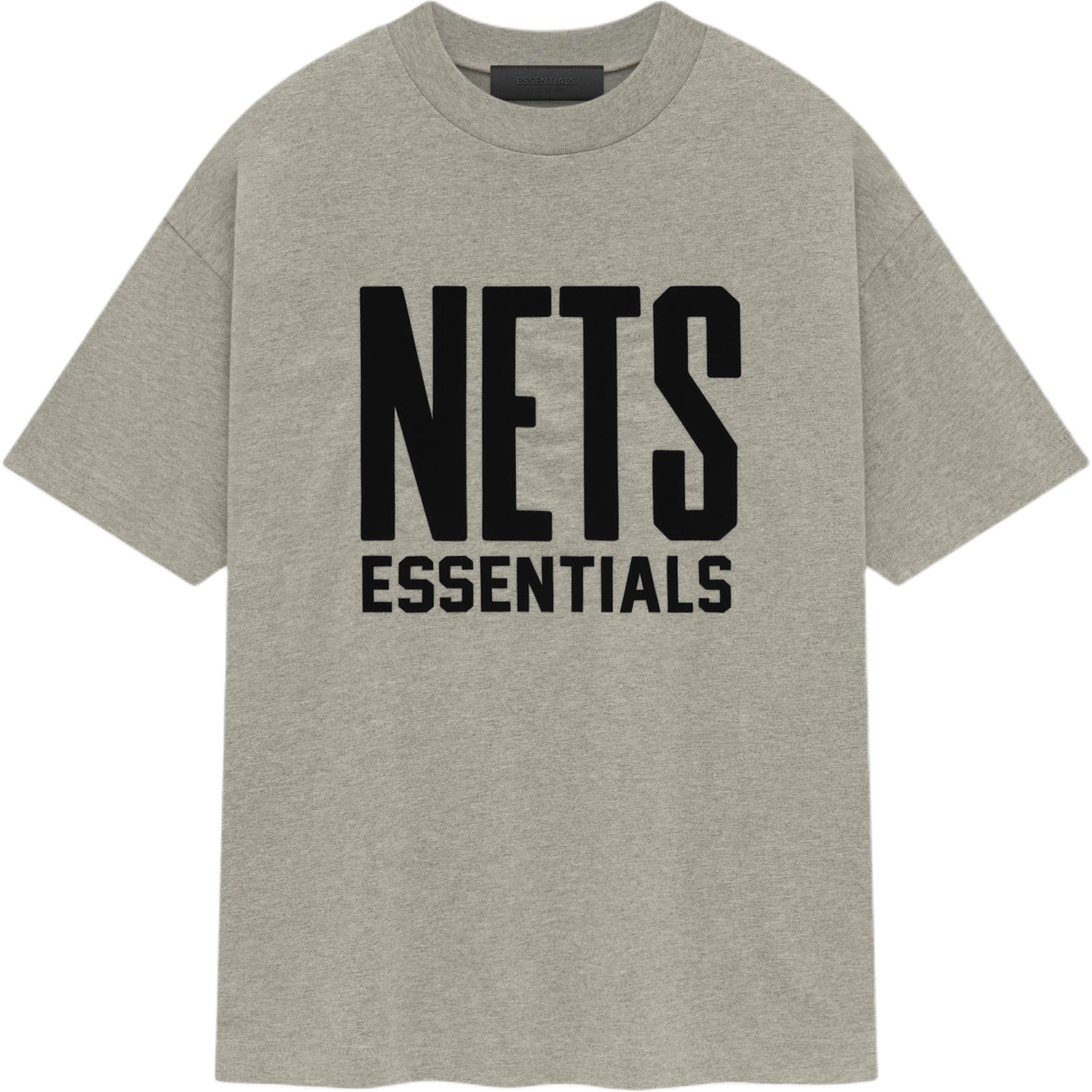 

Fear of God Футболка Essentials x NBA Brooklyn Nets серо-черная унисекс 125AL244105F M