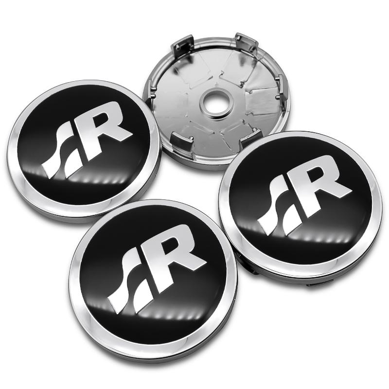 4Pc 55mm 56mm 60mm 65mm Car Wheel Center Hub Cap Rim Cover Stickers For Volkswagen VW GTI R-Line R Polo T5 Golf Passat Scirocco