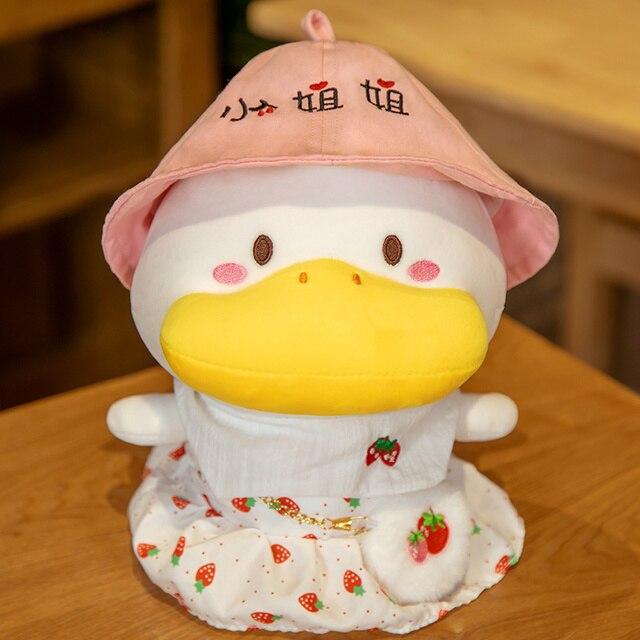 1pc 33cm Kawaii Duck With Clothes Plush Toys Multiple Styles Cute Dressing Duck Pillow Stuffed Dolls For Kids Girl Xmas Gift