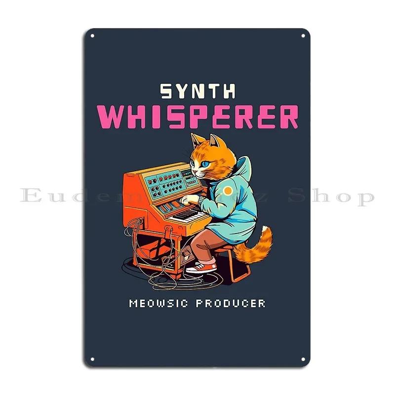Music Producer Cat Synthesizer Metal Plaque Club Bar Club Designing Pub Design Tin Sign Poster 20x30cm（7.8x11.8inch）