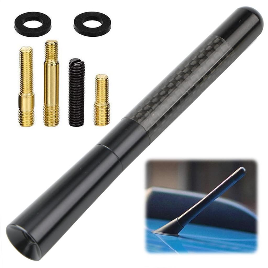 Car Radio Antenna Car Antenna 12cm Roof Antenna Powerful FM/AM Reception Carbon Fiber Antenna (Black 12cm)