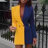 2022 Farbblock-Naht V-Ausschnitt OL Professioneller Cardigan-Blazer