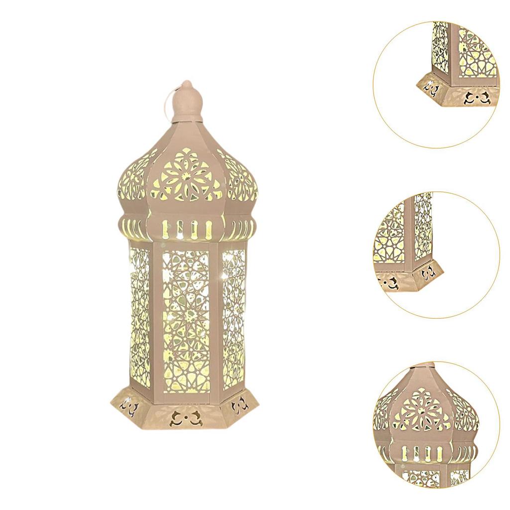 Metal Decorative Hanging Lantern Retro Night Light for Garden Porch Festival