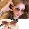 Women's Ultra-light Large Frame Gold Wire Sunglasses with Tea-colored Lenses - Fashionable Sun Protection for Big Faces