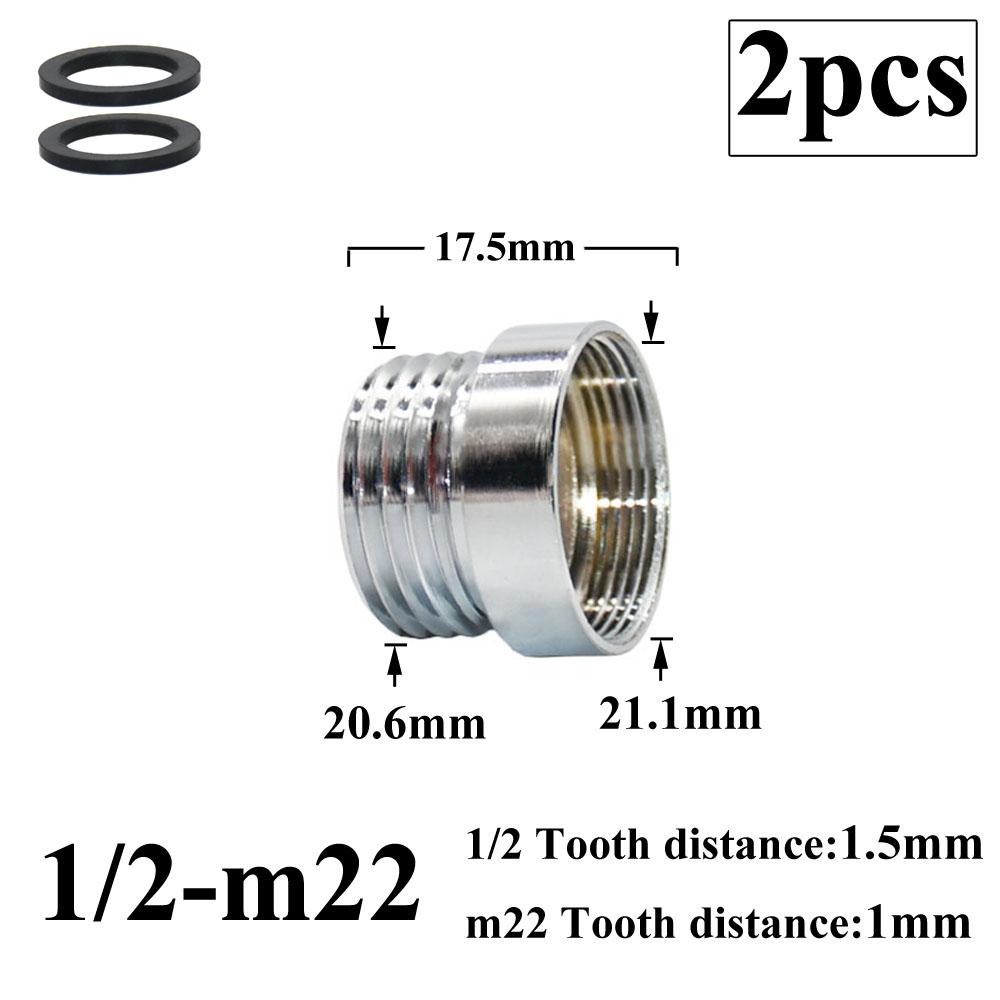 2 יחידות 1/2 שינוי ל- 16 18 20 22 24 26 28 מ"מ חוט זכר נקבה ברז מתאם מטבח חדר אמבטיה פליז Bubbler מים משותף אבזרי