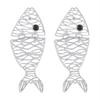 Hollow Stitching Fish-Shaped Earrings Za Trend Exaggerated Earrings Temperament Creative Earrings