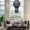Macrame Chandelier Black Large Drop