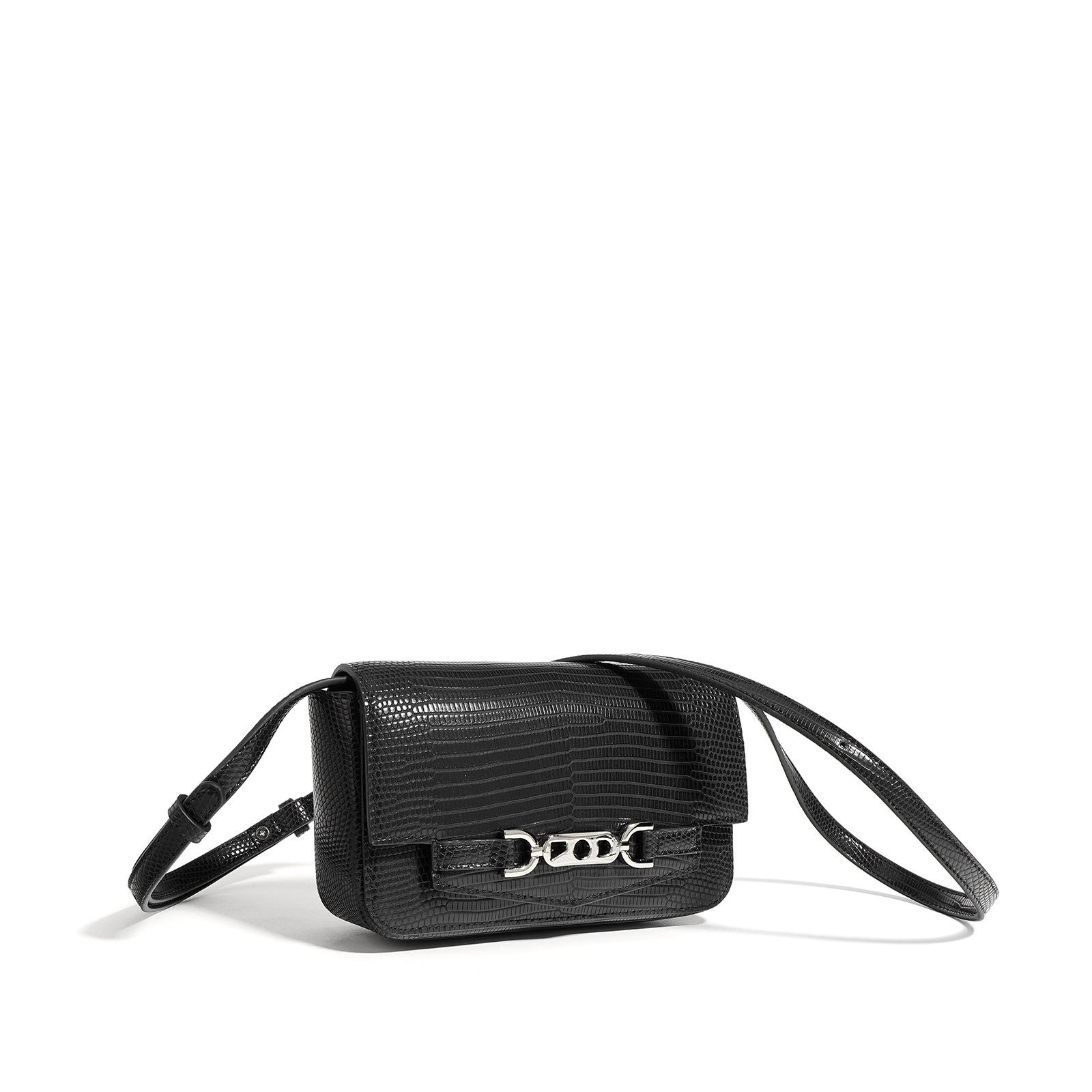 

Новая маленькая квадратная сумка из коровьей кожи, повседневная универсальная на плечо, сумка-мессенджер для мобильного телефона, нишевая, высококлассная, популярная сумка чёрный