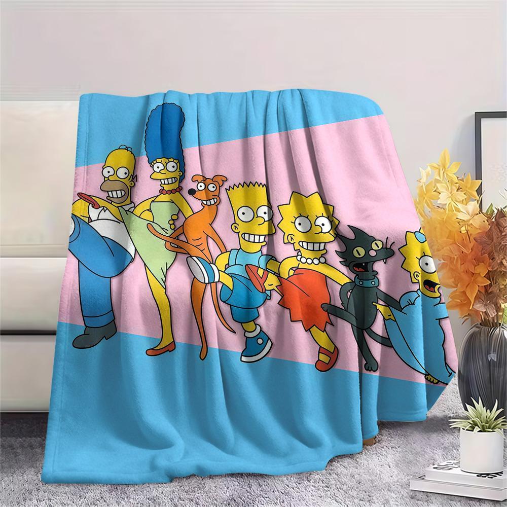 The Simpsons Flannel Blanket, High quality Comfortable for All Seasons, Home Decor, Warmth and Comfort