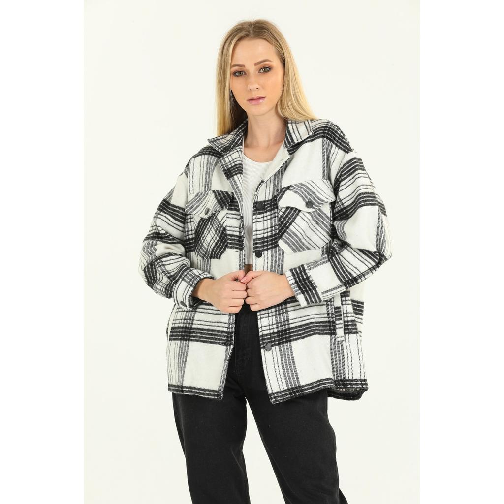 Langes Holzfällerhemd aus Baumwolle mit Karomuster