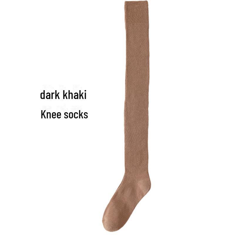 

Женские нескользящие носки Qianxunmeng – до колена, утягивающие и удлиненные для осени и зимы One Size (suitable for 80-160 pounds) темные хаки