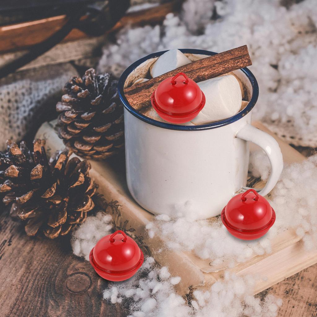100pcs Small Decoration Diy Alloy Bells For Christmas Tree Craft Jewelry Making Holiday Home Decor Mini Bells Red