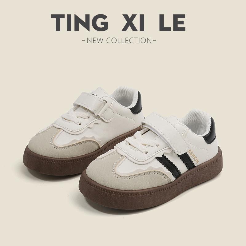 Children's moral training shoes 2025 spring and autumn boys' sports shoes casual board shoes girls' little white shoes soft-soled baby Forrest Gump s
