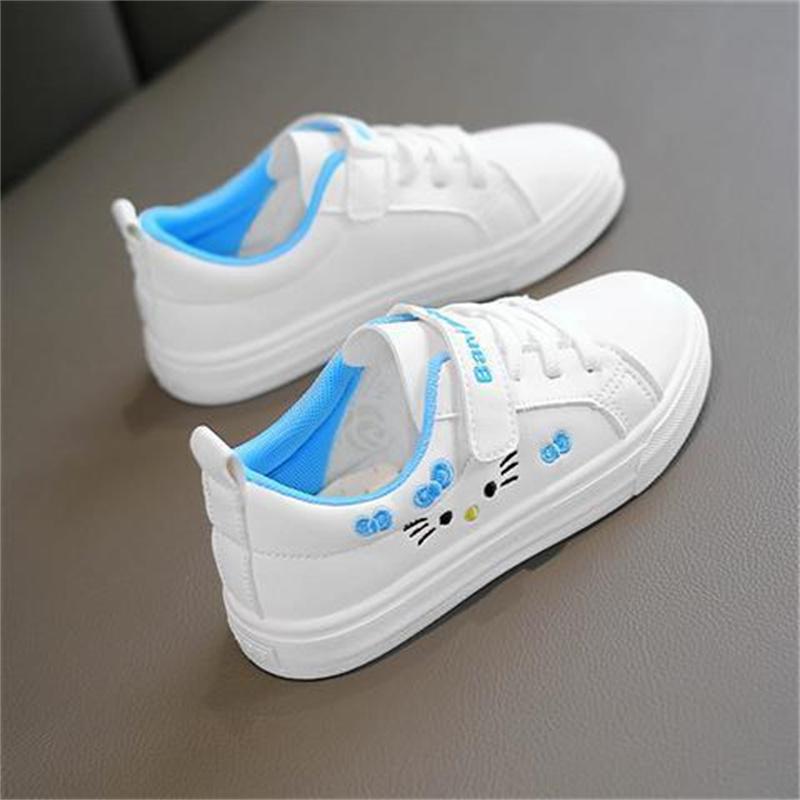 2025 Children's Little White Shoes Girls' Student Flat Bottom Casual Sports Shoes Low Top Spring Korean Plate Shoes
