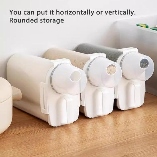 Grain Can Ergonomic Handle Measuring Cup Design Storage Container with Lid