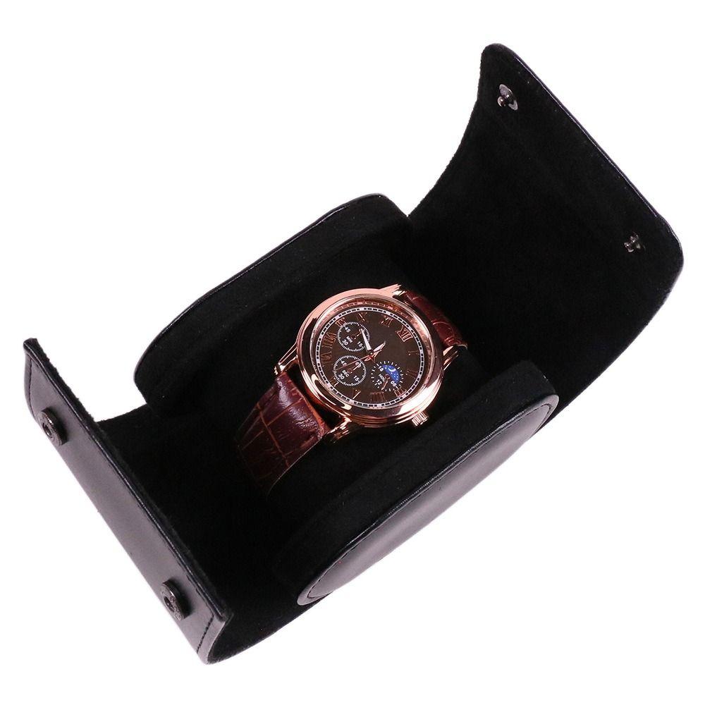 Vintage Leather Watch Roll Travel Case Single Watch Watch Bag Wristwatches Protection