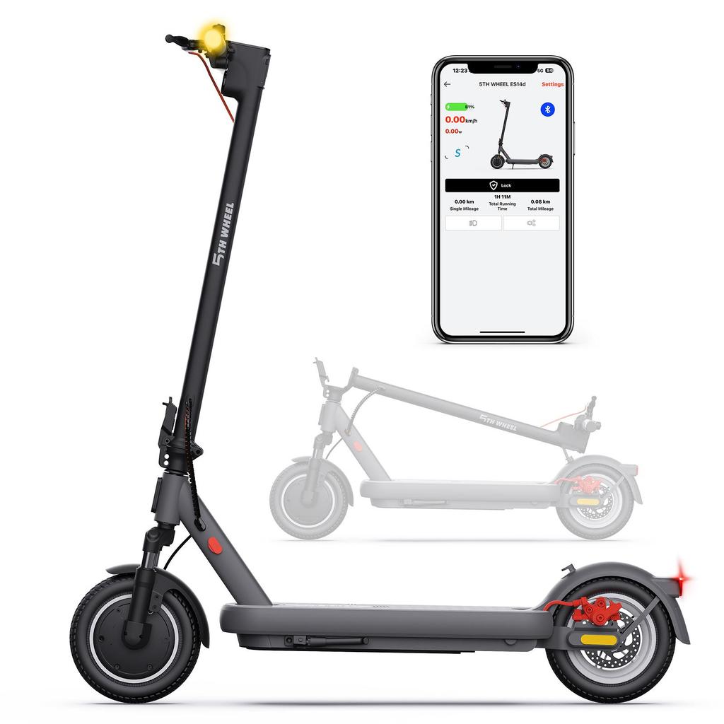 5TH WHEEL ES14 With ABE Certification Electric Scooter 10 Inch Solid Tire 400W Motor 48V7.5Ah Battery City Commuting Outdoor Riding E-Scooter