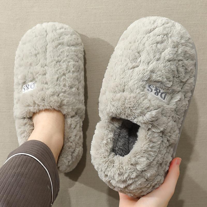 Bow Cotton Slippers Women's Winter New Indoor Home Thick-soled Warm Plush Cotton Shoes Women's Outer Wear