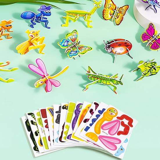 100 Teile/satz Kinder 3D Cartoon Puzzle Tier Dinosaurier Flugzeug Lernen DIY 3D Jigsaw Puzzle Pädagogisches Montage Spielzeug Kleinkinder Jungen Mädchen Geschenk