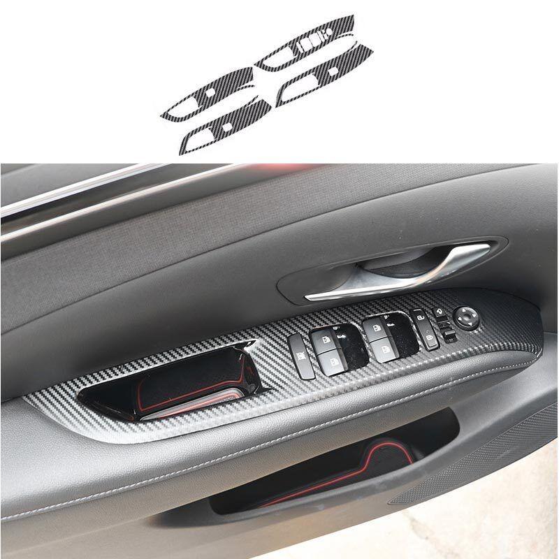 Carbon Fiber Switch Panel Sticker Door Window Lift 2022-2023 For Hyundai Tucson