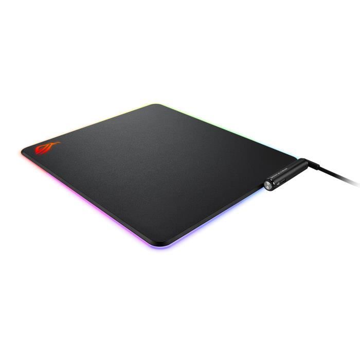 Tapis de souris gaming ASUS - ROG BALTEUS - Noir - 37 cm x 32 cm - USB 2.0 - Aura Sync RGB