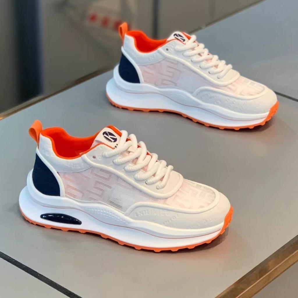 Herrenschuhe neu Sommer atmungsaktives Mesh weiße Schuhe Herrenmode Plateau Sport Freizeit trendige Schuhe