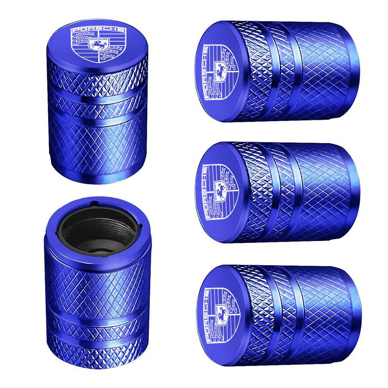 5ks kovových krytek ventilku pneumatiky pro Porsche Panamera Cayenne Taycan 911 718 Macan Carrera-GT příslušenství