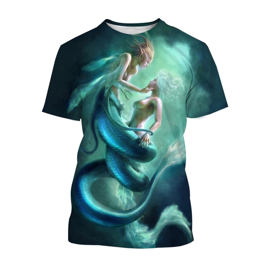 Sexy Mořská panna 3D Tisk Ležérní Trička Oceán Dívka Móda Pánská Dámská Ležérní Street Harajuku Hip-Hop Street Dětské Tričko Topy