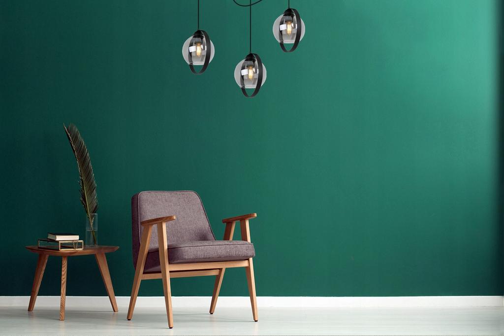 MODERN GLASS RING SPIDER HANGING LAMP