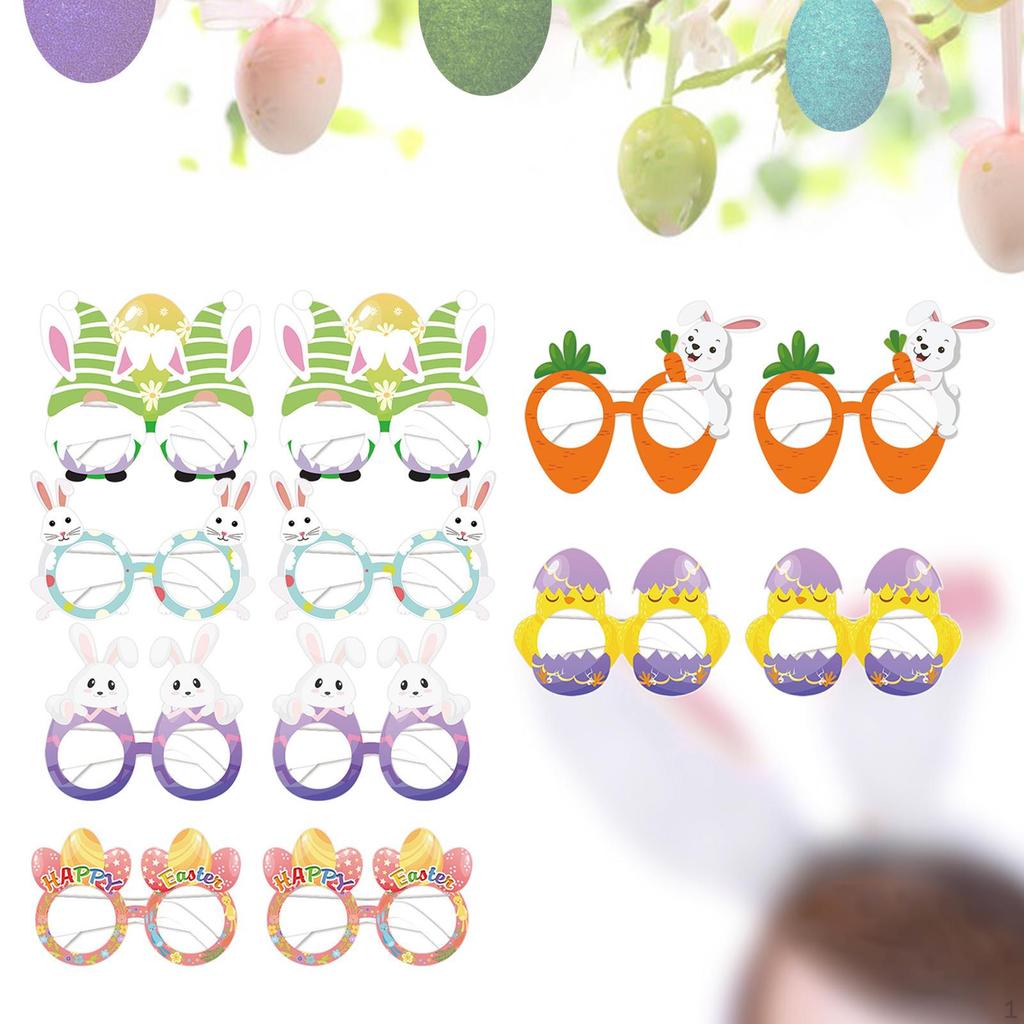 Cute Easter Egg Eyeglasses Photo Props Theme Bunny Carrot Glasses for Birthday Parties