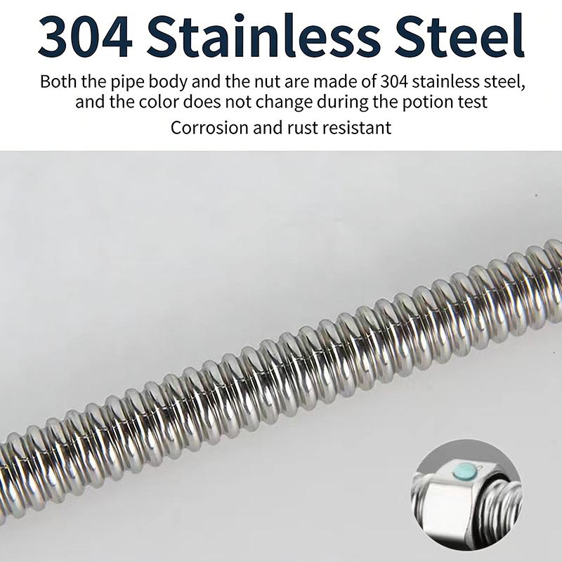 Stainless Steel Corrugated Pipe Domestic Water Heater Metal Hose Inlet Pipe Hot And Cold Household