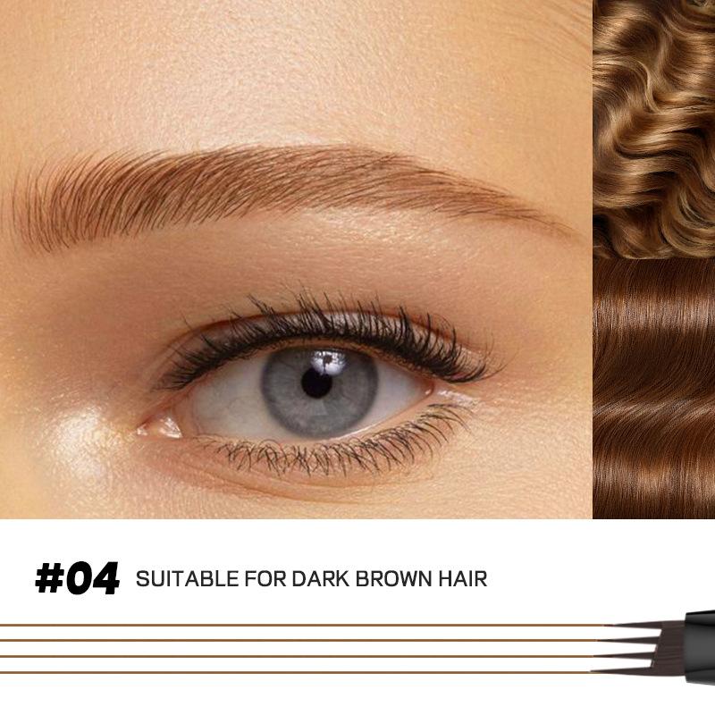 

Высококачественный 24-часовой 4-вильный натуральный водостойкий жидкий карандаш для бровей, не размазывается, 4-минутный плотный карандаш для бровей