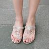 Fashion Plus Size 34-41 Shoes for Women Summer Fashion Women Rhinestone Flip Flops Wedges Crystal Sandals Casual Beach Shoes Footwear