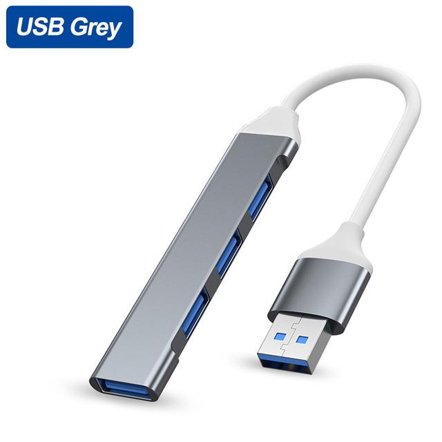 Hub USB 3.0 de 4 puertos Hub de puerto USB Divisor Tipo C de alta velocidad 5 Gbps Para accesorios de ordenador PC HUB multipuerto 4 puertos USB 3.0 2.0