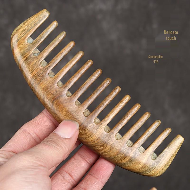 Ox Ridge Jade Green Sandalwood Massage Comb - Anti-Static Hair Loss Therapy.