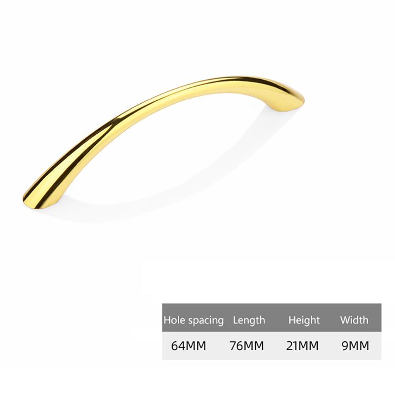 Zinc Alloy Solid Cupboard Door Handle Simple Curved Drawer Pull Multifunctional Wardrobe Shoe Cabinet Knob Furniture Hardware