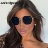 Vintage Square Punk Sunglasses Women  Luxury Brand Trendy Polygon Metal Frame Sunglass Classic Outdoor Driving Shades UV400