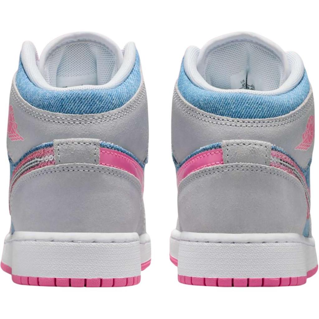 Jordan Pantofi de Baschet pentru Copii Air Jordan 1 Rezistenți la Abraziune Respirabili Mid-top Albastru Roz Adolescenți HQ1999-400