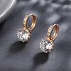 Europäische und amerikanische Farbzirkon-Ohrstecker einfache und modische Voll-Diamant-Kupferbeschichtung 18K Farb-Ohrringe Ohrstecker